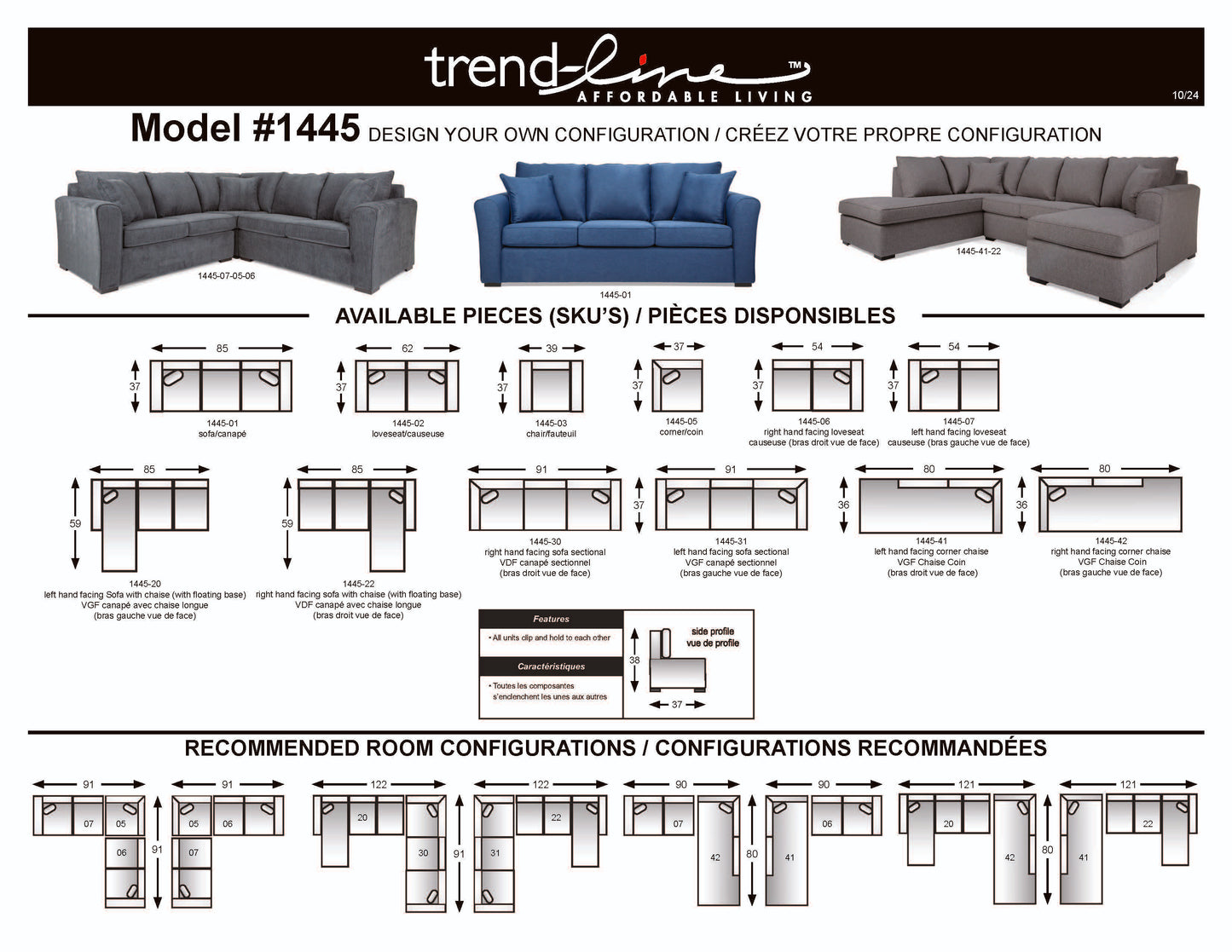 1445-01 - Sofa & Chair