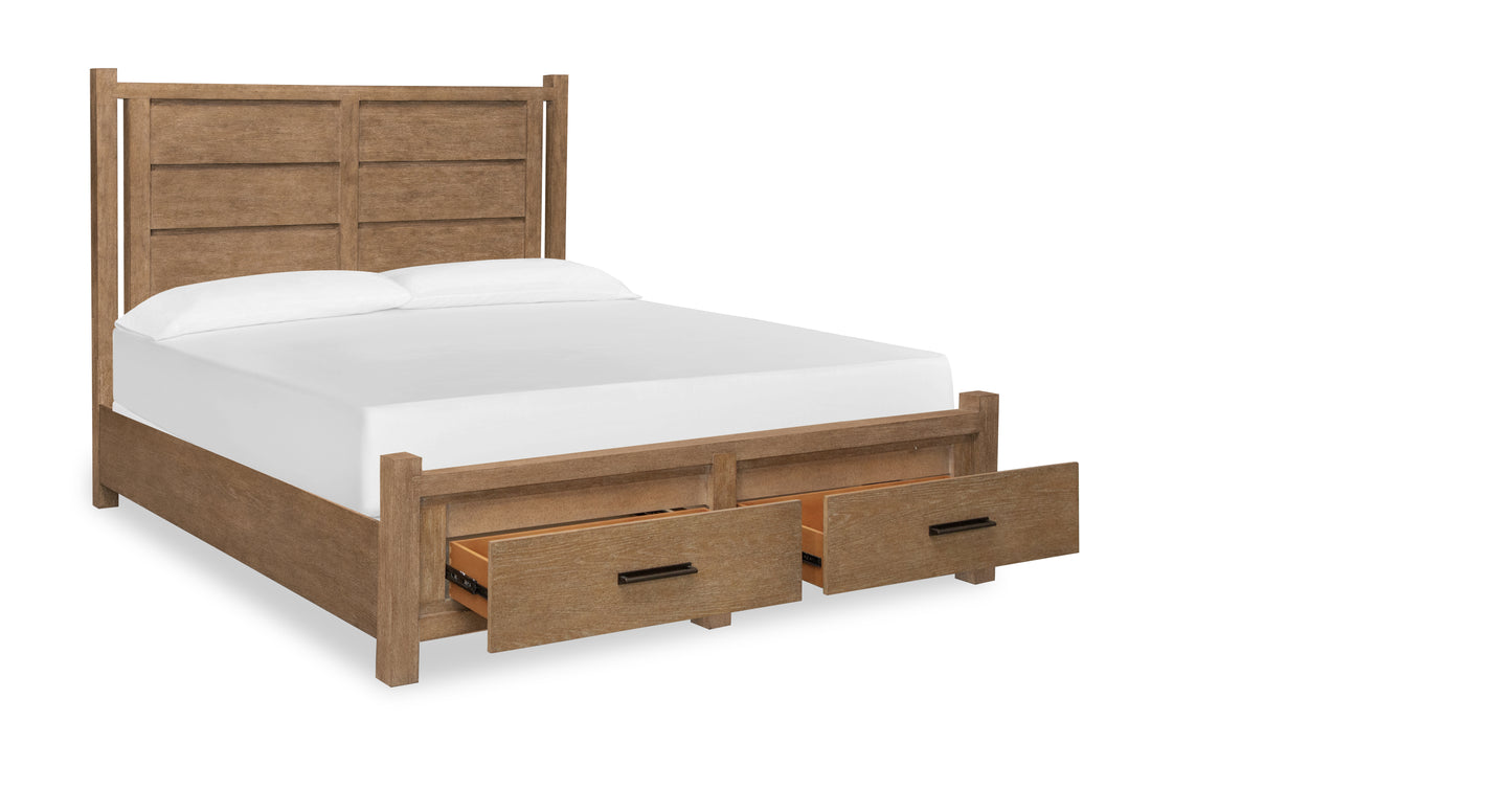 Plum Creek Complete Panel Storage Bed - B5768 Lt. Brown
