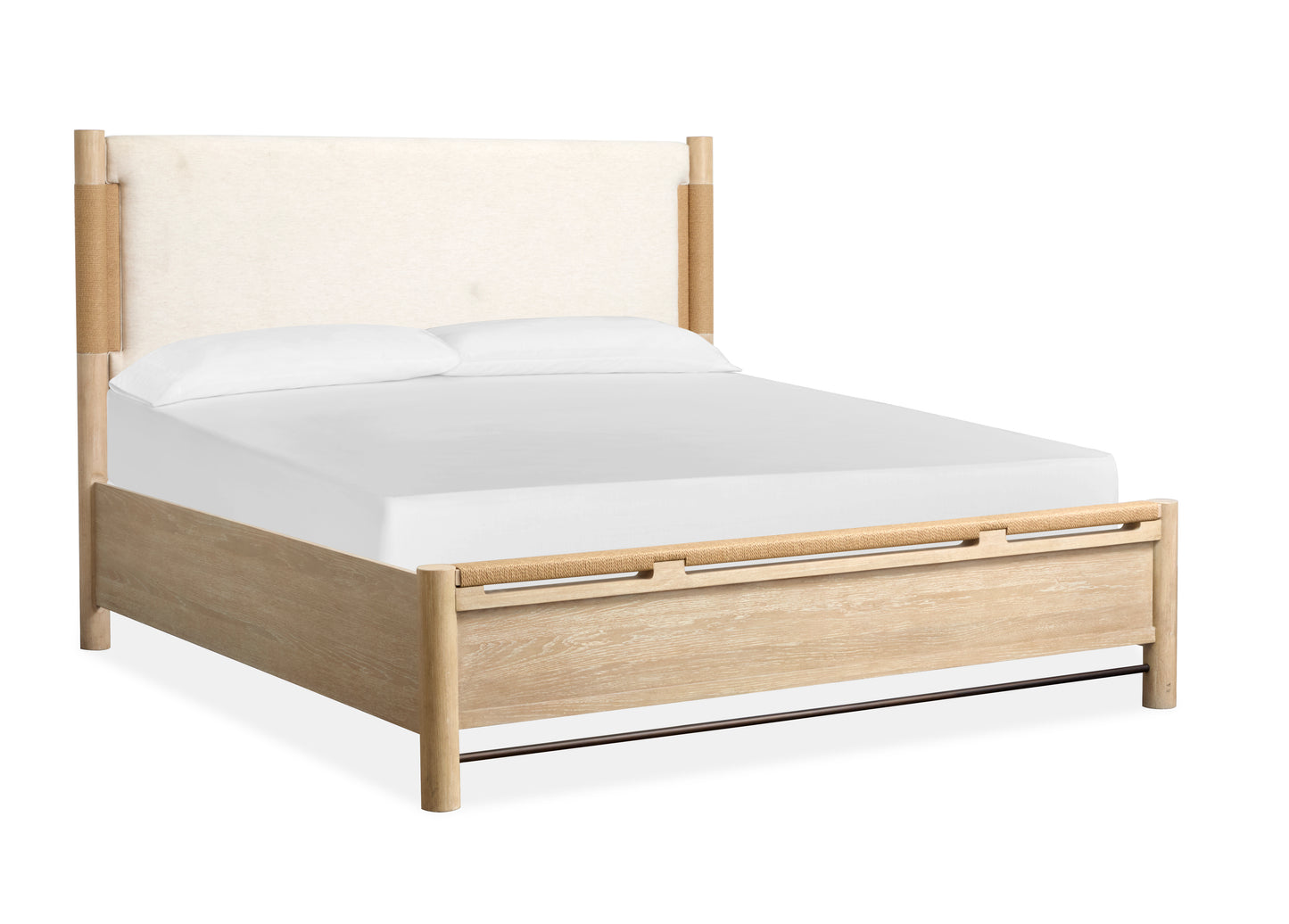 Sunset Cove Complete Panel Bed w/ Upholstered HB - Brown - B5783