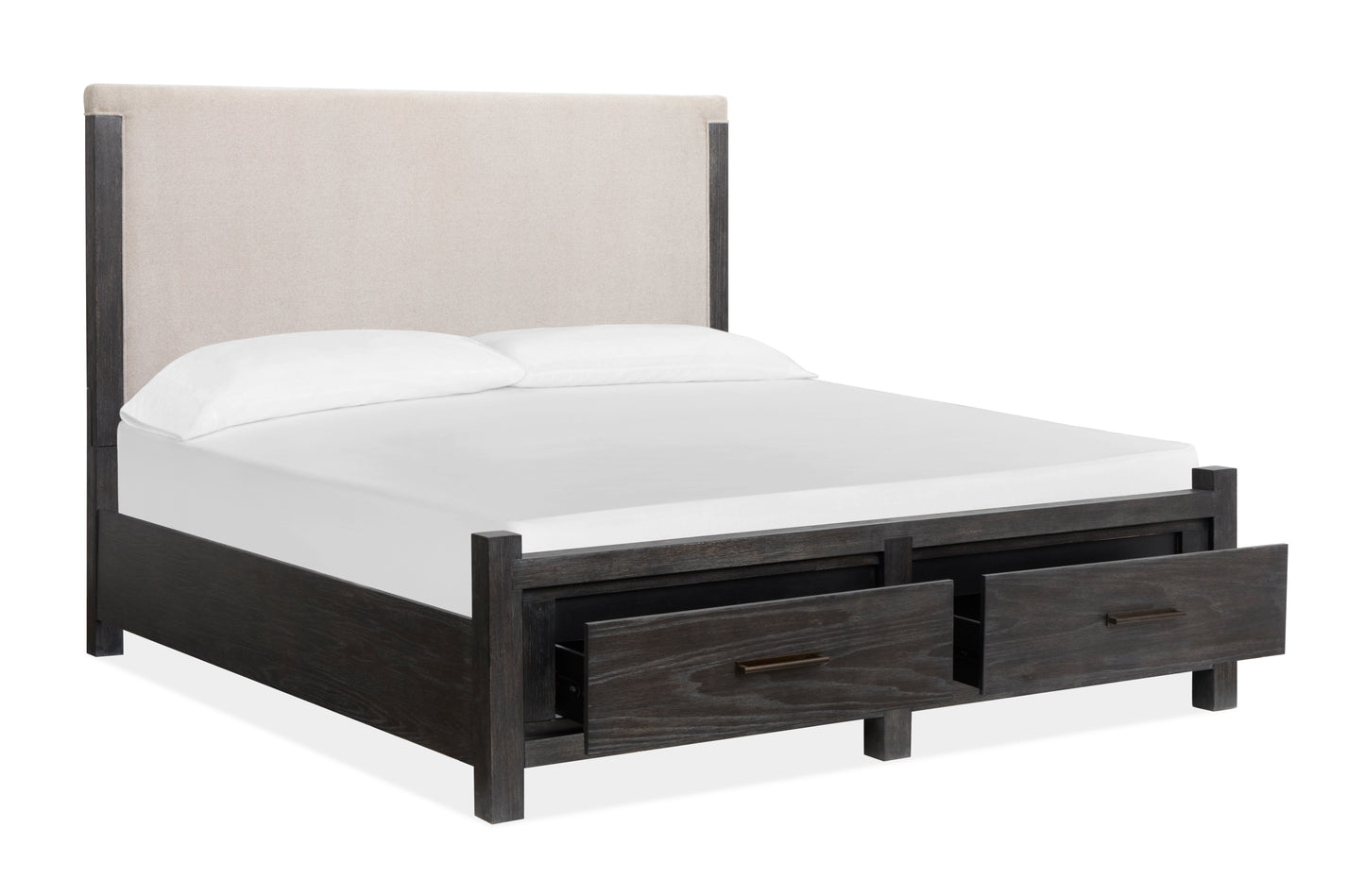 Plum Creek Complete Panel Upholstered Bed w/ Storage FB - Black - B5990