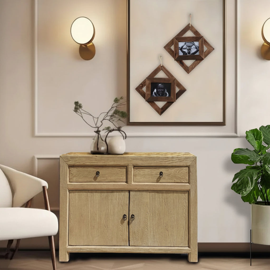 Recycled Elm Wooden Buffet, Natural
