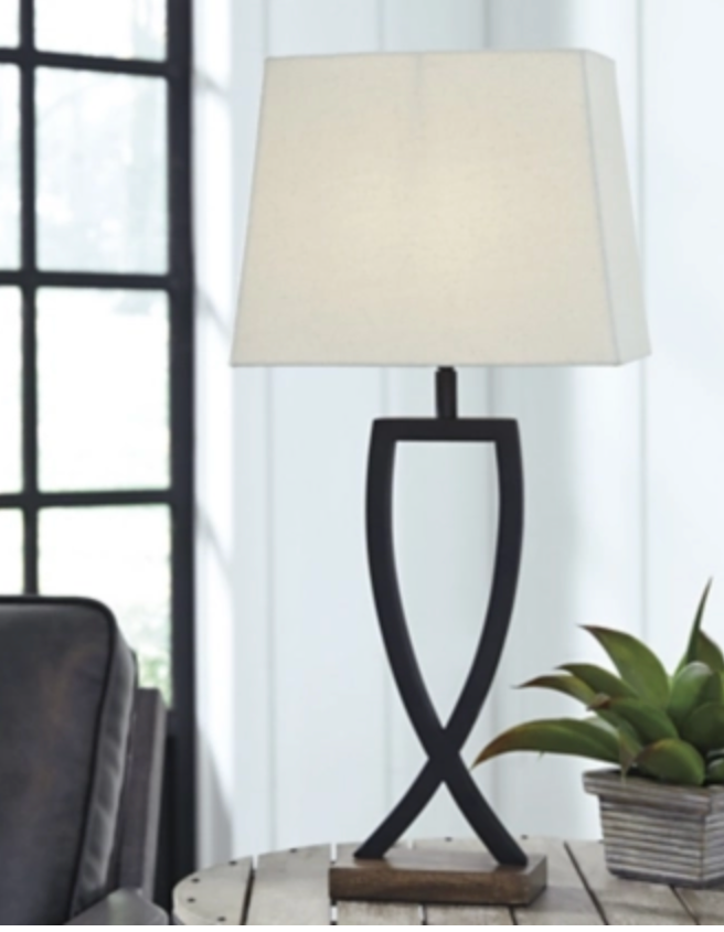 L204174 - MAKARA TABLE LAMP METAL BLACK/BROWN SET OF 2