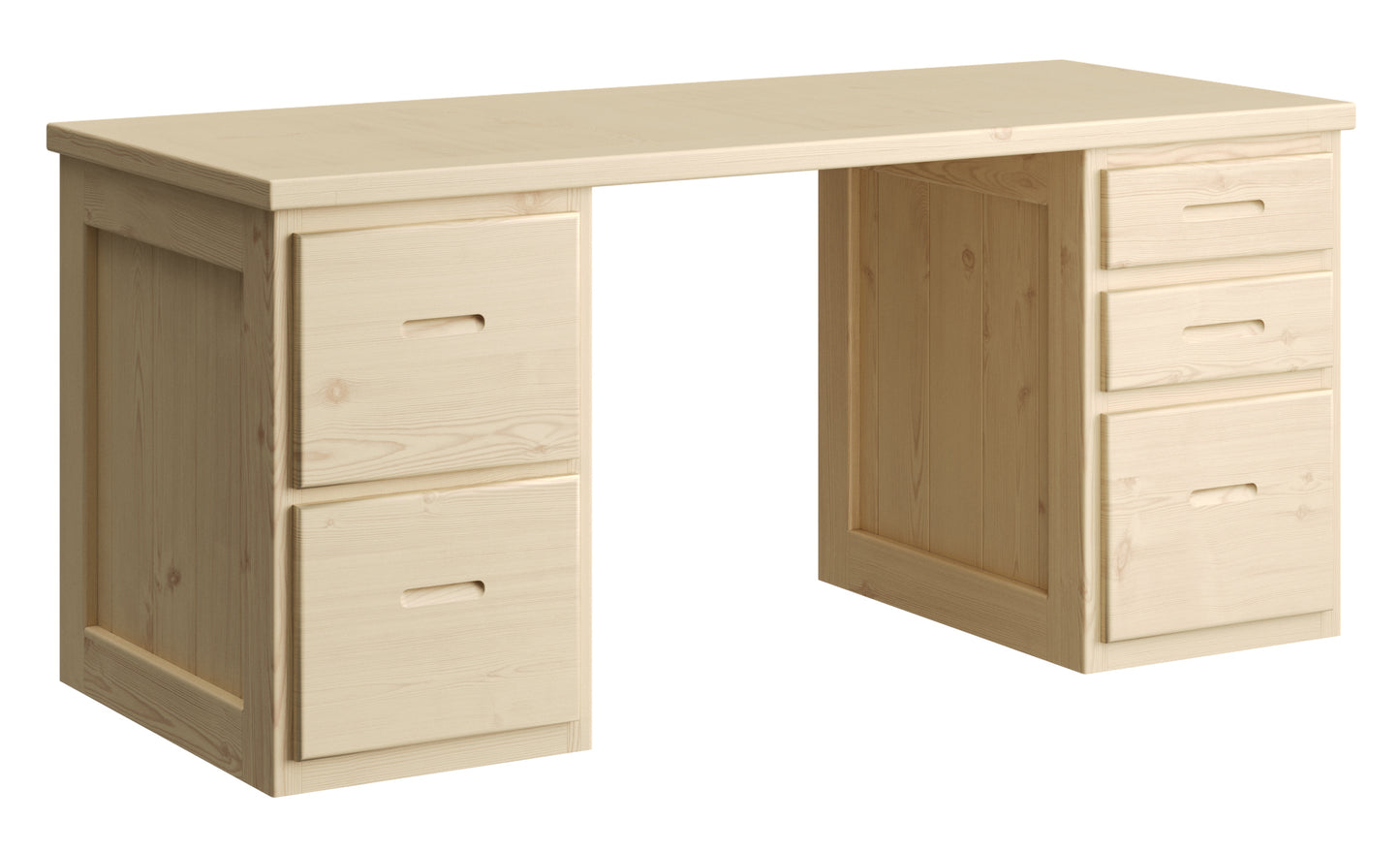 Desk with 2 File Drawers & 3 Drawers - 58"W/ 66"W