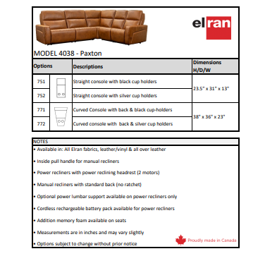 4038 Paxton Sectional