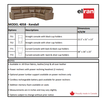 4058 Kendall Sectional