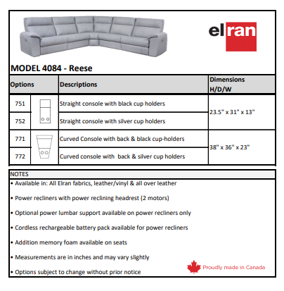 4084 Reese Sectional