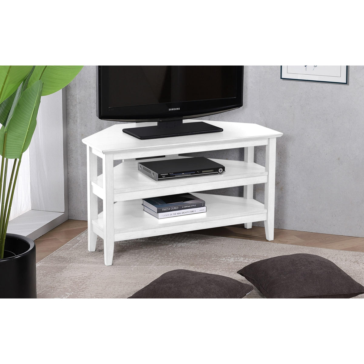 E1-Q138WB-P - Quadra Corner TV Stand