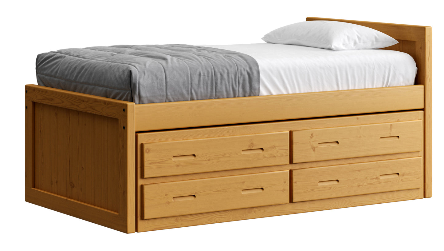 Captain’s Bed 39"HB & 26"FB With Double Trundle/ Drawer