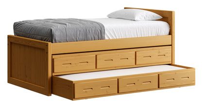 Captain’s Bed 39"HB & 26"FB With Double Trundle/ Drawer