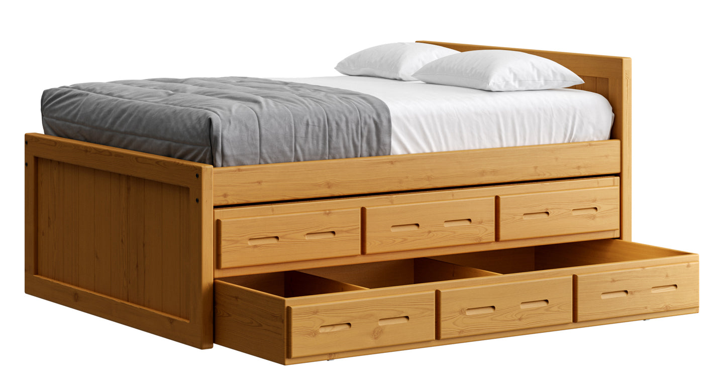 Captain’s Bed 39"HB & 26"FB With Double Trundle/ Drawer