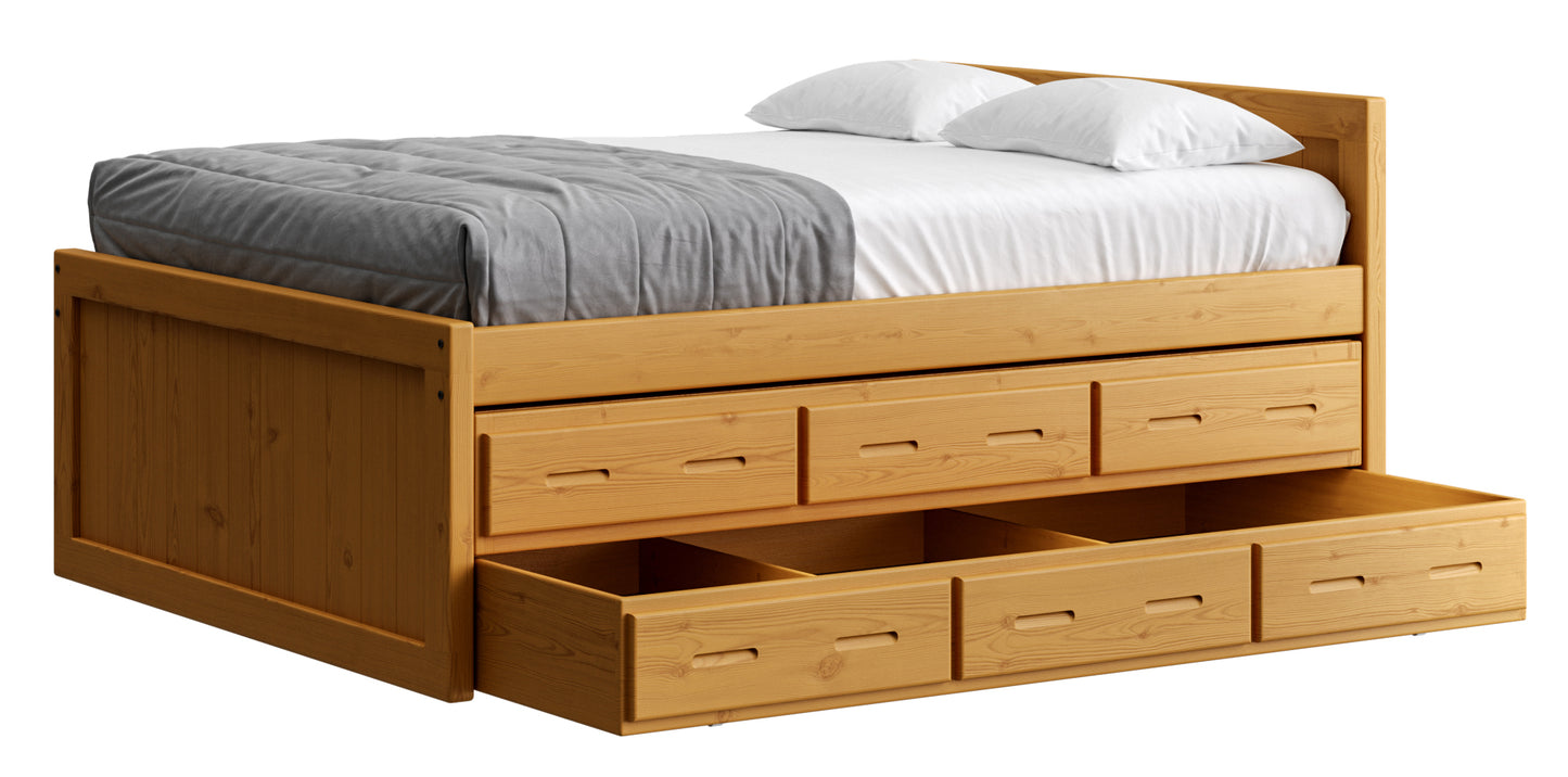 Captain’s Bed 39"HB & 26"FB With Double Trundle/ Drawer