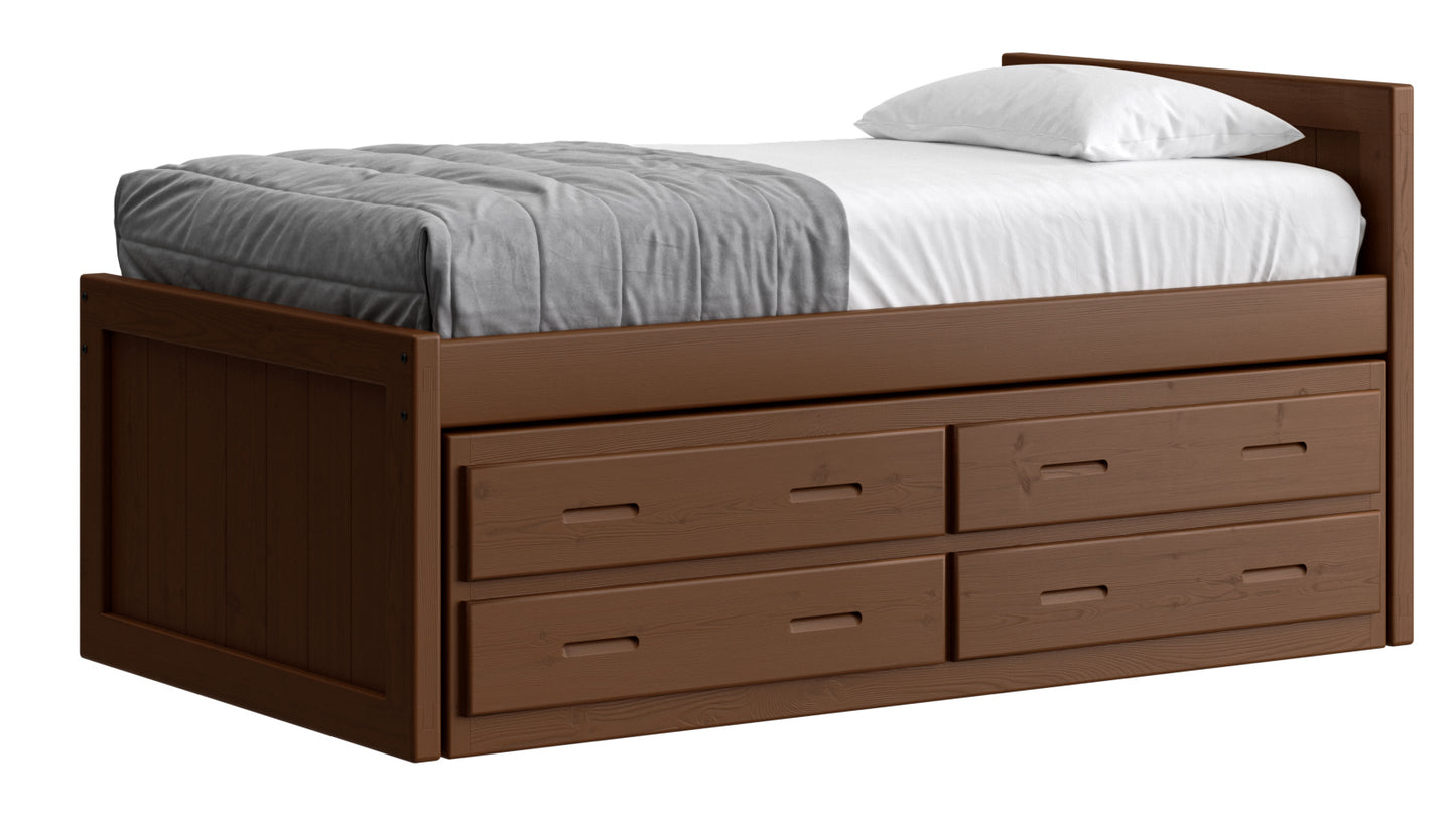 Captain’s Bed 39"HB & 26"FB With Double Trundle/ Drawer