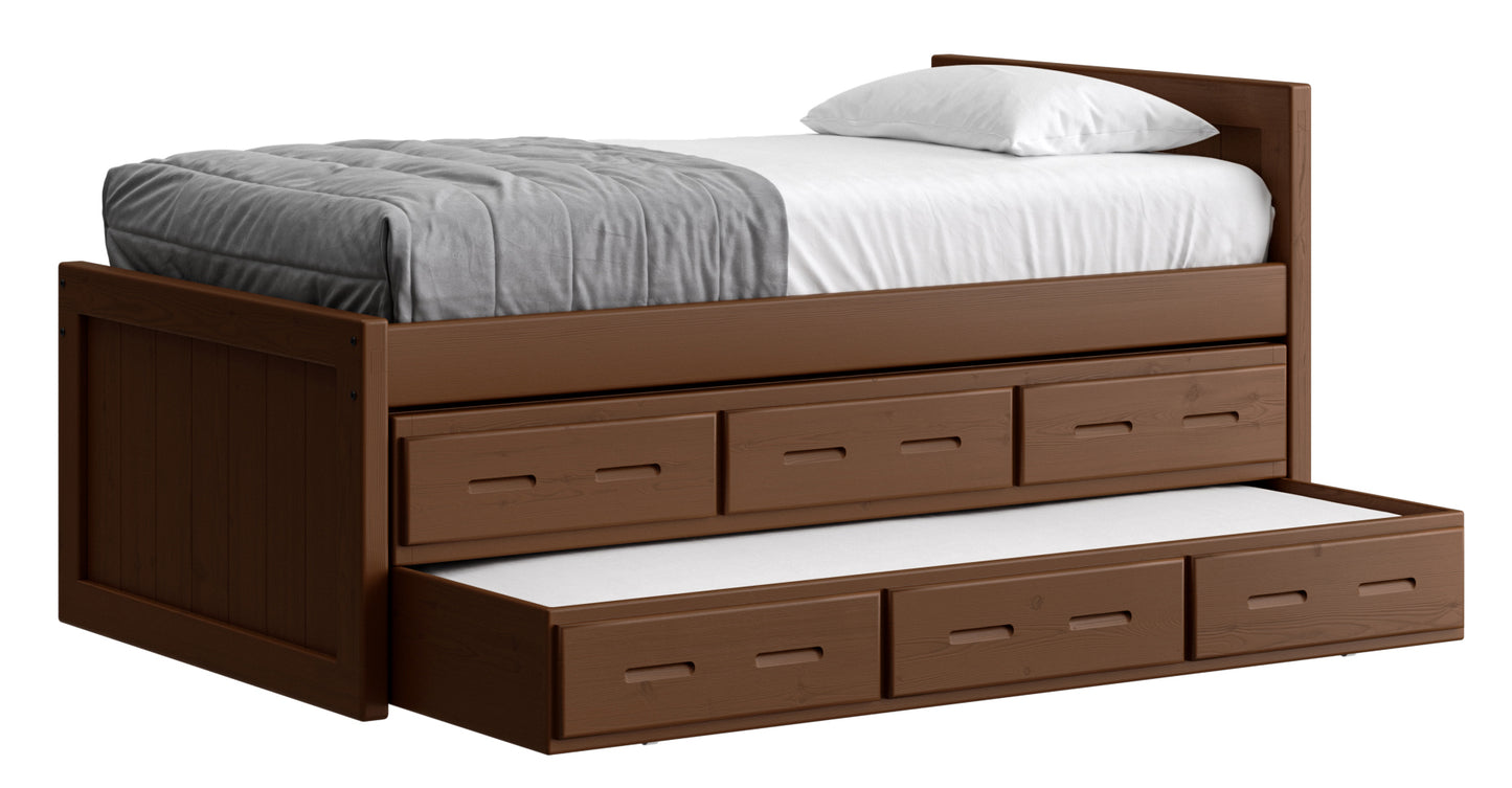 Captain’s Bed 39"HB & 26"FB With Double Trundle/ Drawer