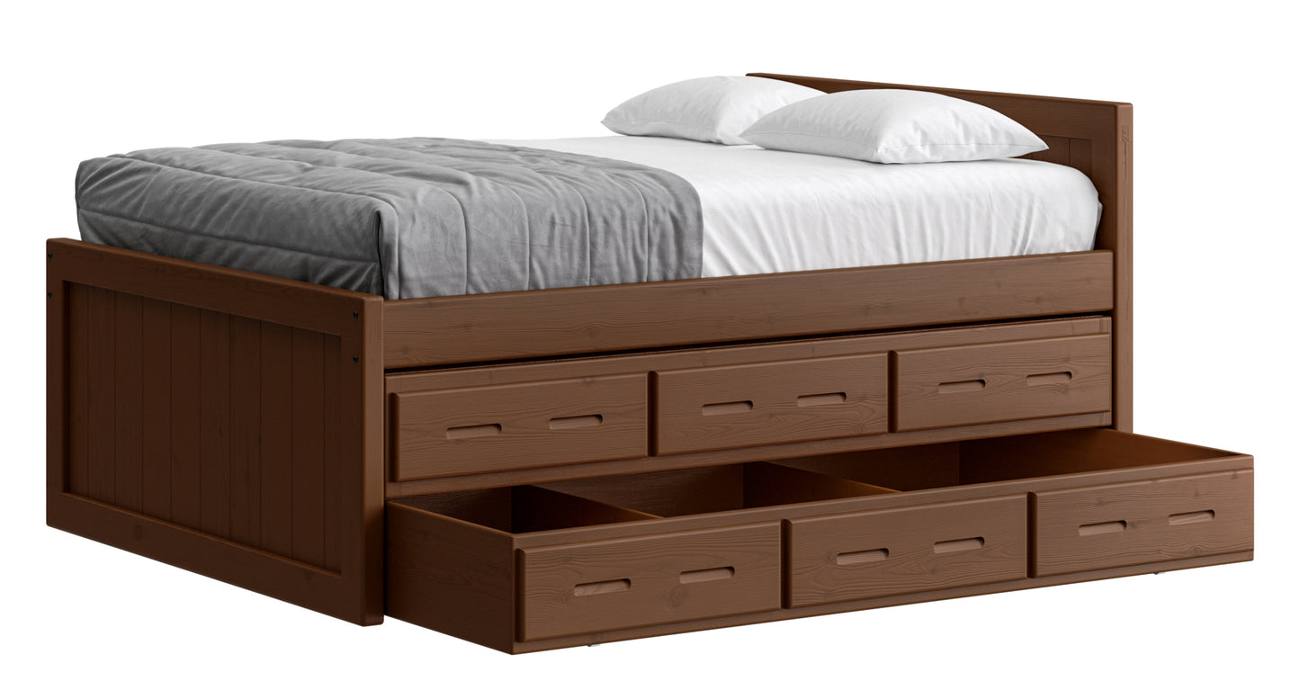 Captain’s Bed 39"HB & 26"FB With Double Trundle/ Drawer