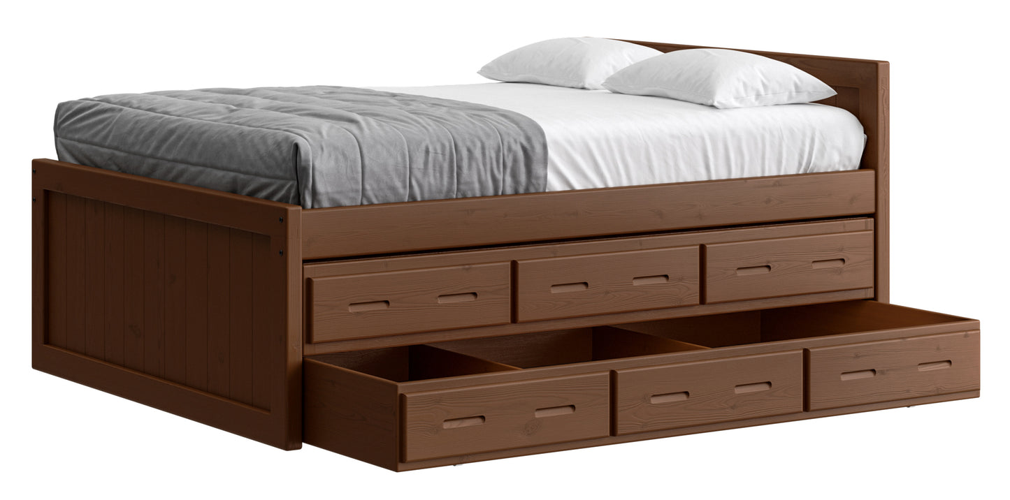 Captain’s Bed 39"HB & 26"FB With Double Trundle/ Drawer