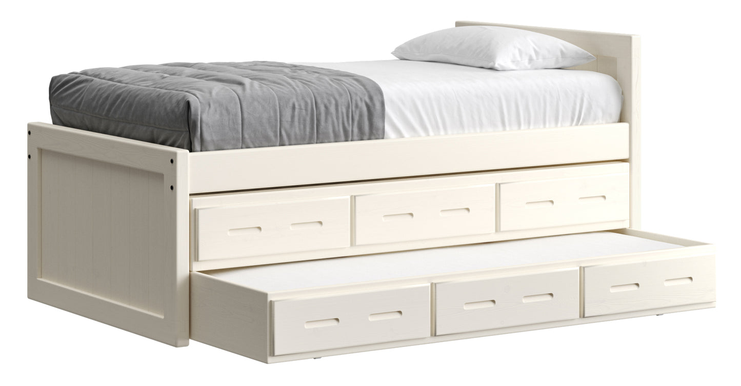 Captain’s Bed 39"HB & 26"FB With Double Trundle/ Drawer