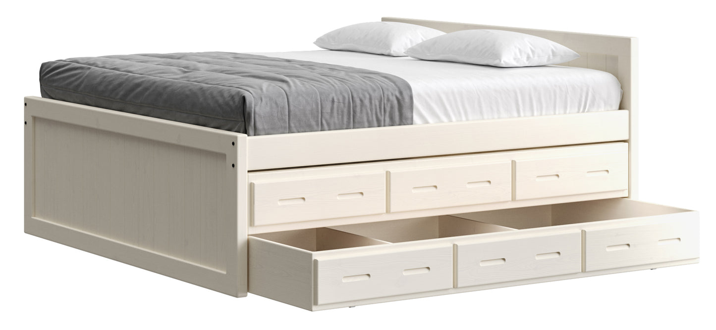 Captain’s Bed 39"HB & 26"FB With Double Trundle/ Drawer