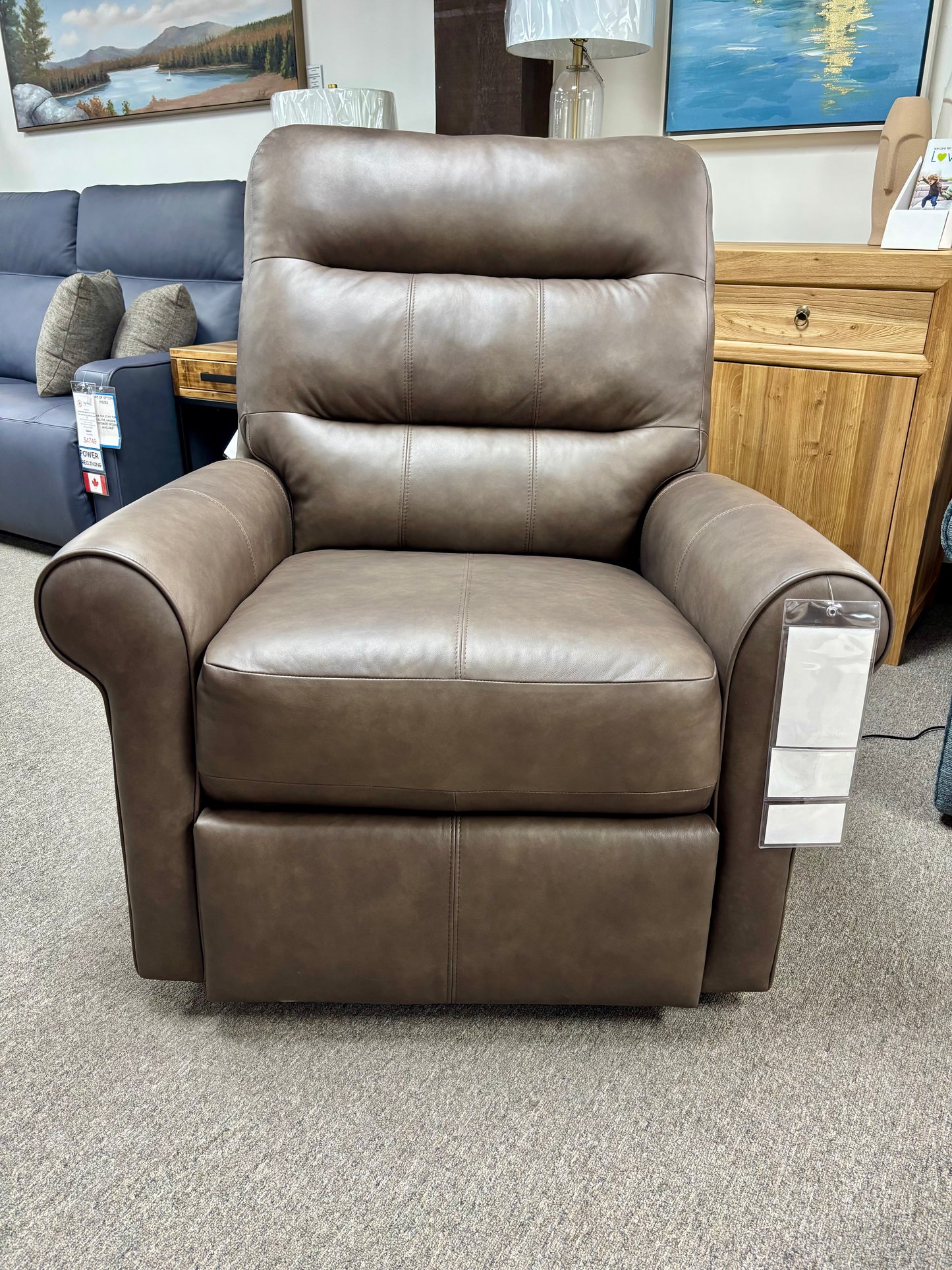 Leather Power Swivel Glider Recliner with Power Headrest & Lumbar Chair – M8508PHL
