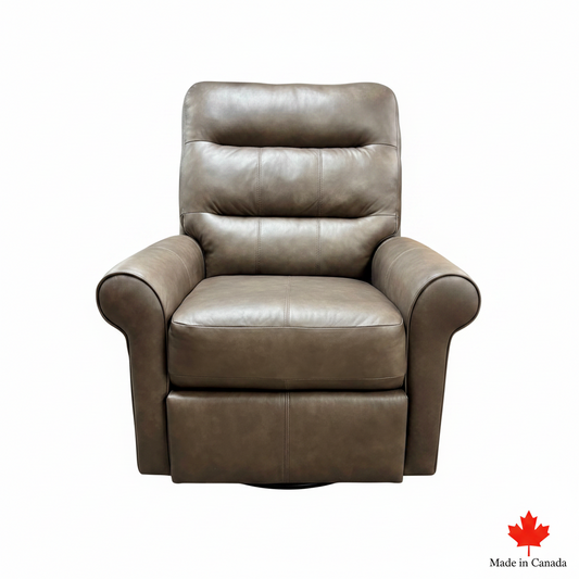 Leather Power Swivel Glider Recliner with Power Headrest & Lumbar Chair – M8508PHL