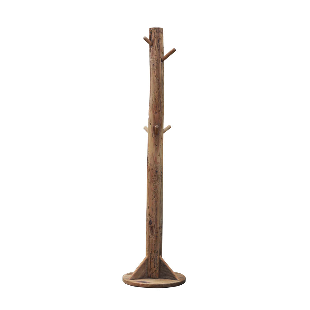 Reclaimed Pine Wooden Standing Coat Rack