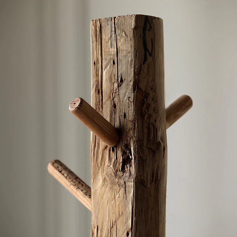 Reclaimed Pine Wooden Standing Coat Rack
