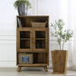 Reclaimed Wooden Storage Cabinet With Glass Doors - AH617