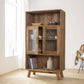 Reclaimed Wooden Storage Cabinet With Glass Doors - AH617