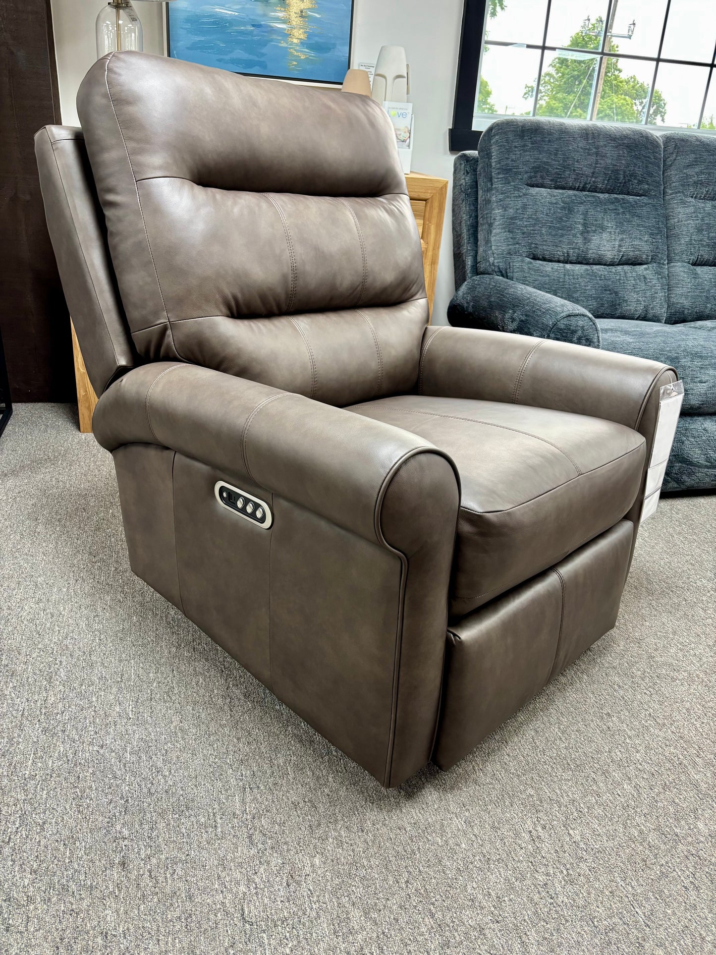 Leather Power Swivel Glider Recliner with Power Headrest & Lumbar Chair – M8508PHL