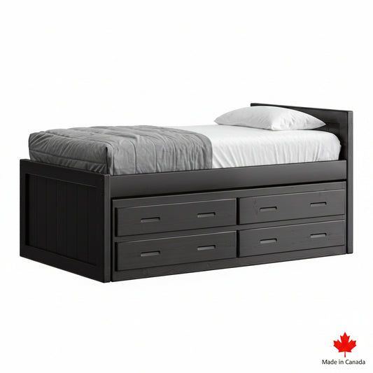 Twin XL Captain’s Bed with Double Drawer - E4011/4913