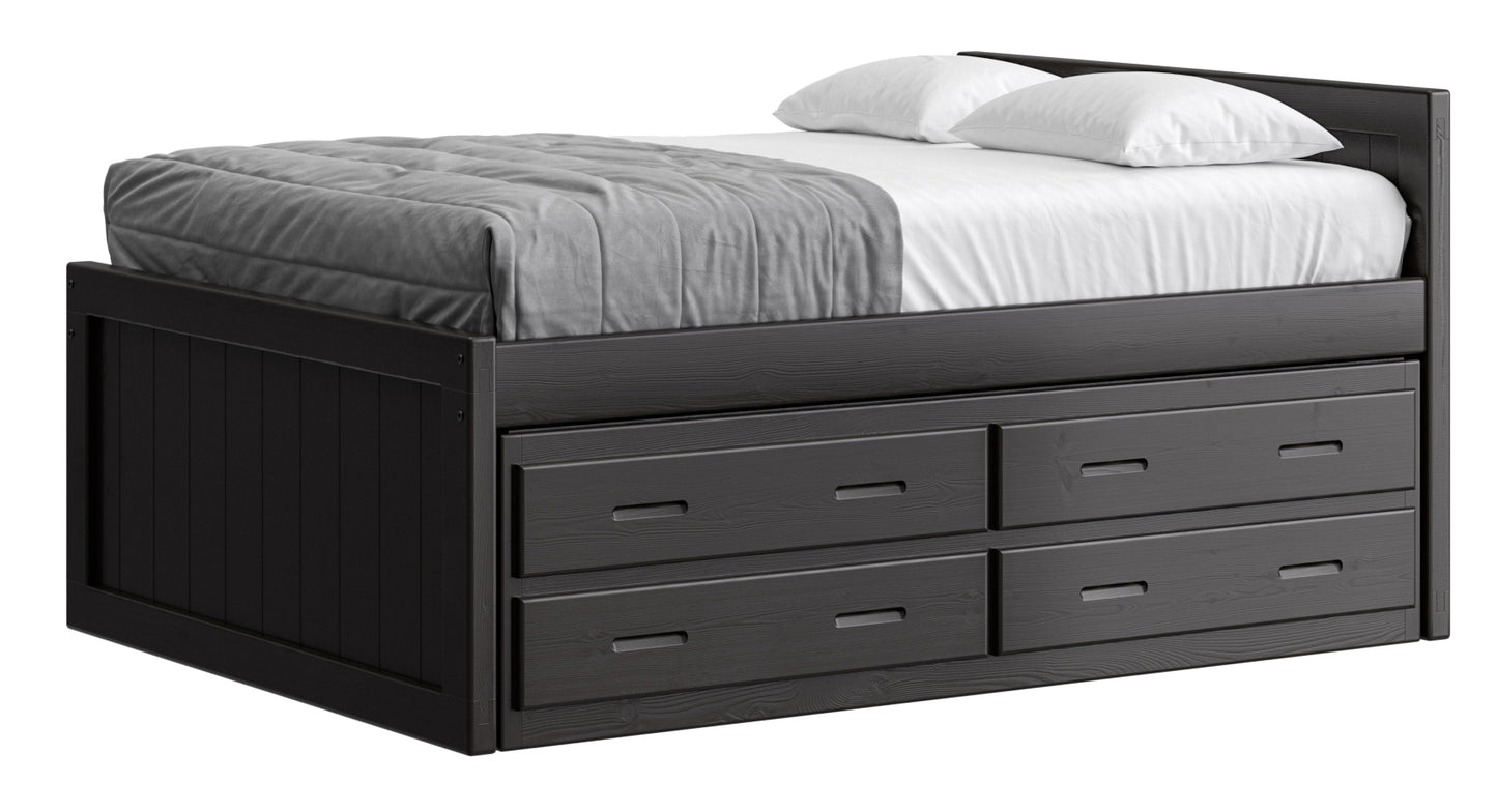 Captain’s Bed 39"HB & 26"FB With Double Trundle/ Drawer