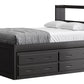 Captain’s Bookcase Bed With Double Trundle/ Drawer