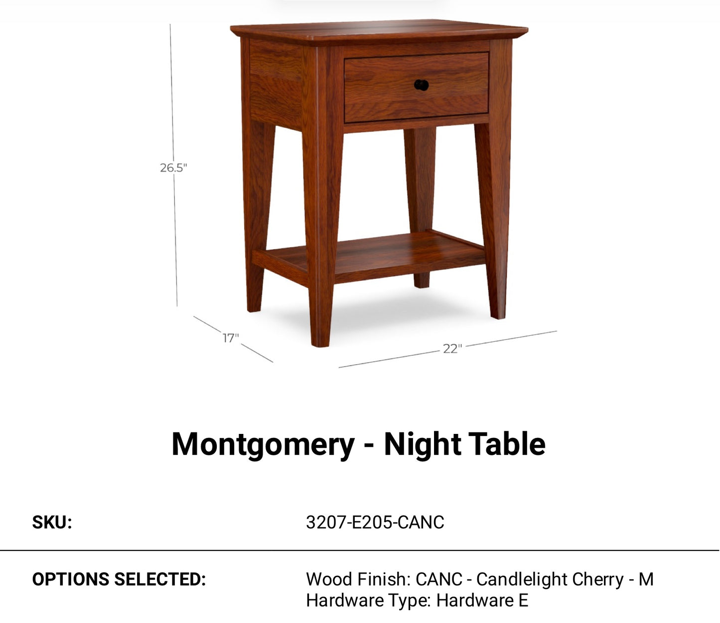Montgomery 1 Drawer Night Stand