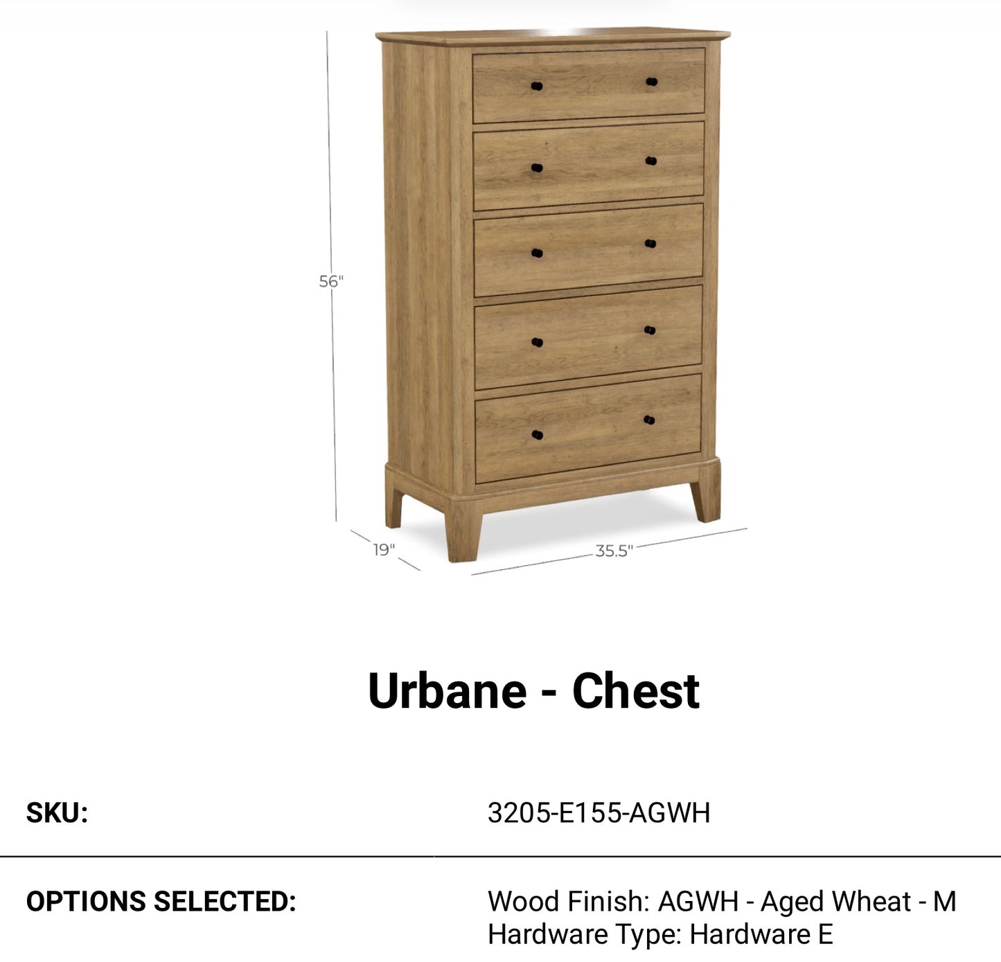 Urbane 5 Drawer Chest