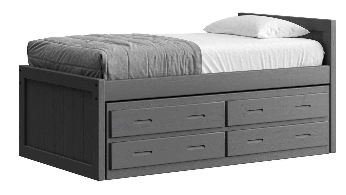 Captain’s Bed 39"HB & 26"FB With Double Trundle/ Drawer