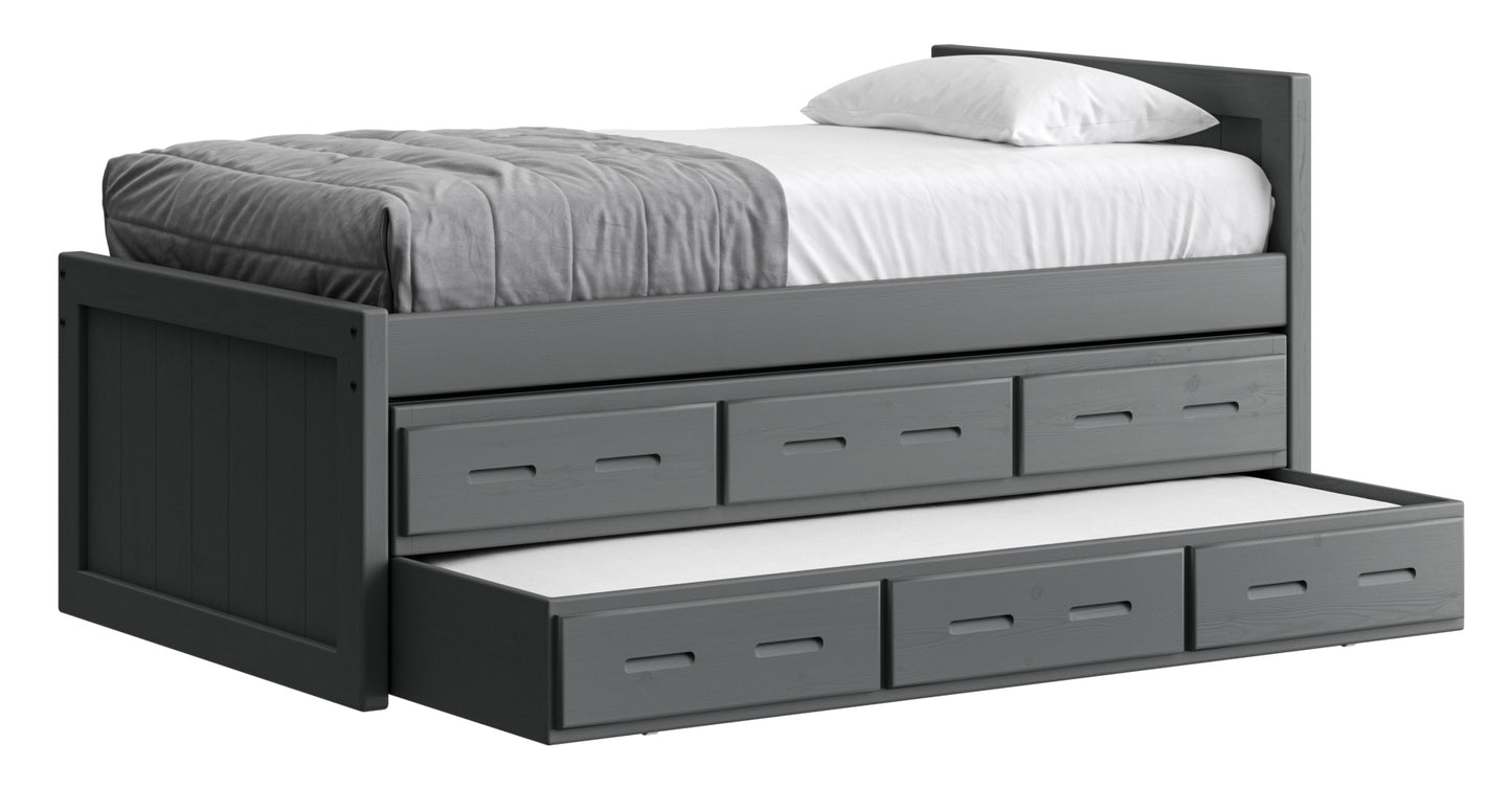 Captain’s Bed 39"HB & 26"FB With Double Trundle/ Drawer