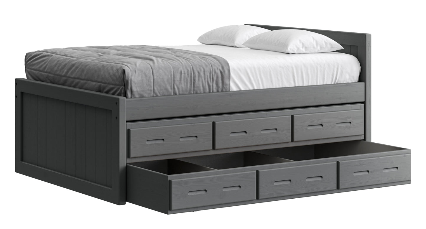 Captain’s Bed 39"HB & 26"FB With Double Trundle/ Drawer