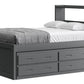 Captain’s Bookcase Bed With Double Trundle/ Drawer