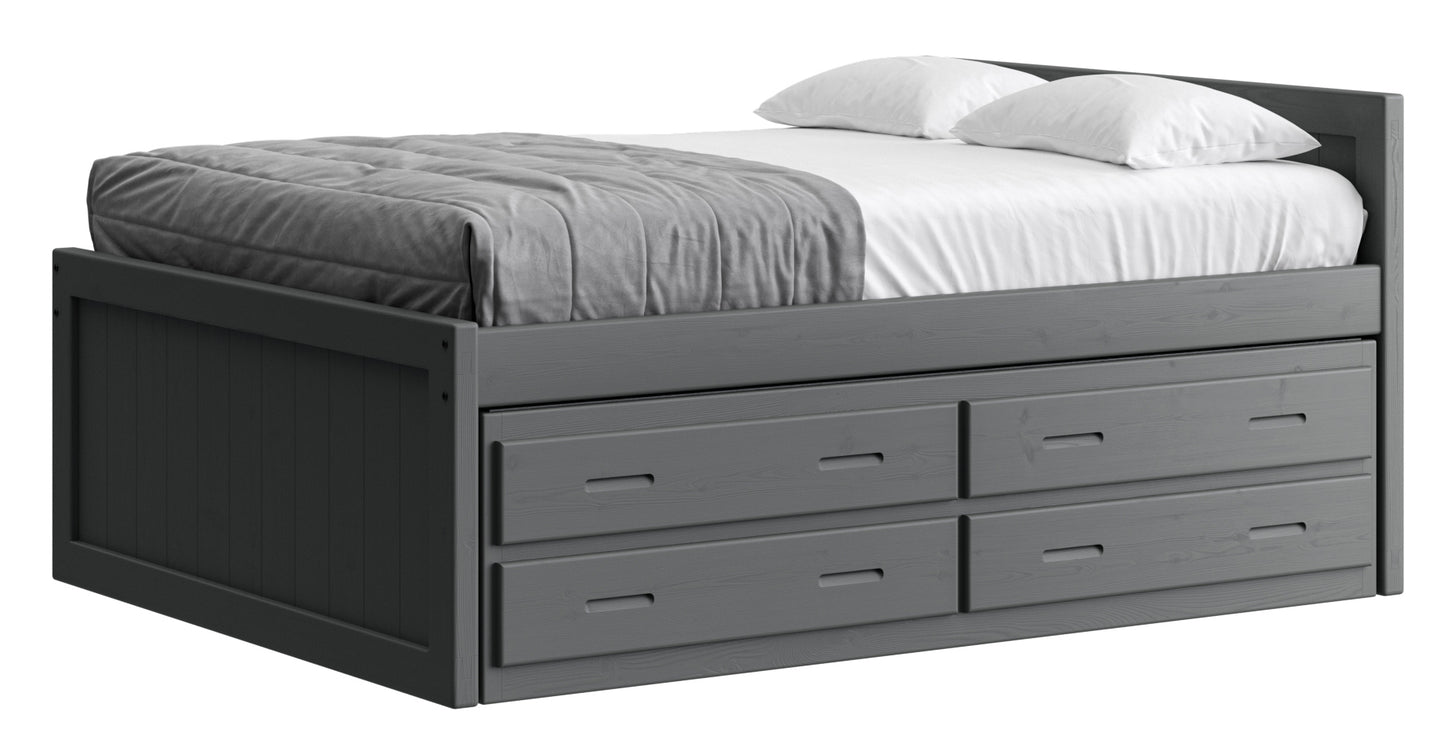 Captain’s Bed 39"HB & 26"FB With Double Trundle/ Drawer