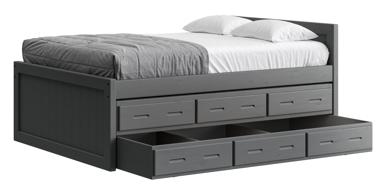 Captain’s Bed 39"HB & 26"FB With Double Trundle/ Drawer