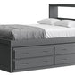 Captain’s Bookcase Bed With Double Trundle/ Drawer