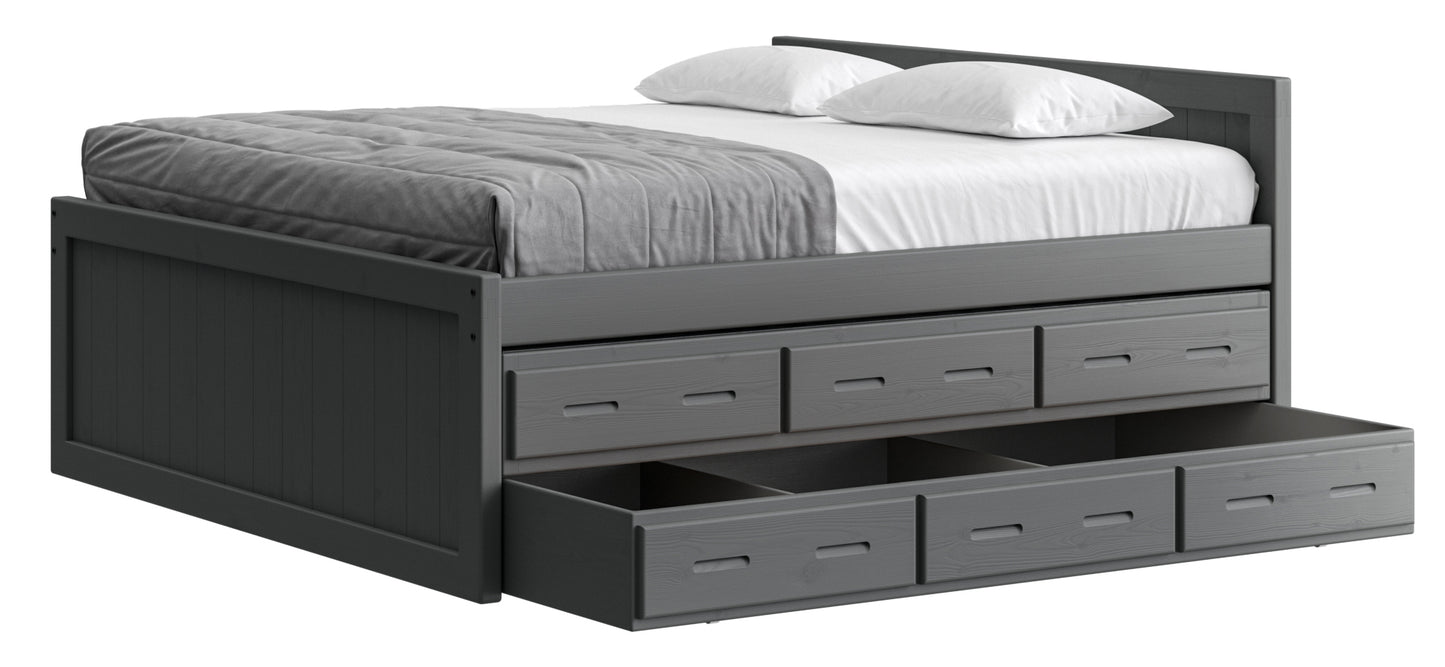 Captain’s Bed 39"HB & 26"FB With Double Trundle/ Drawer