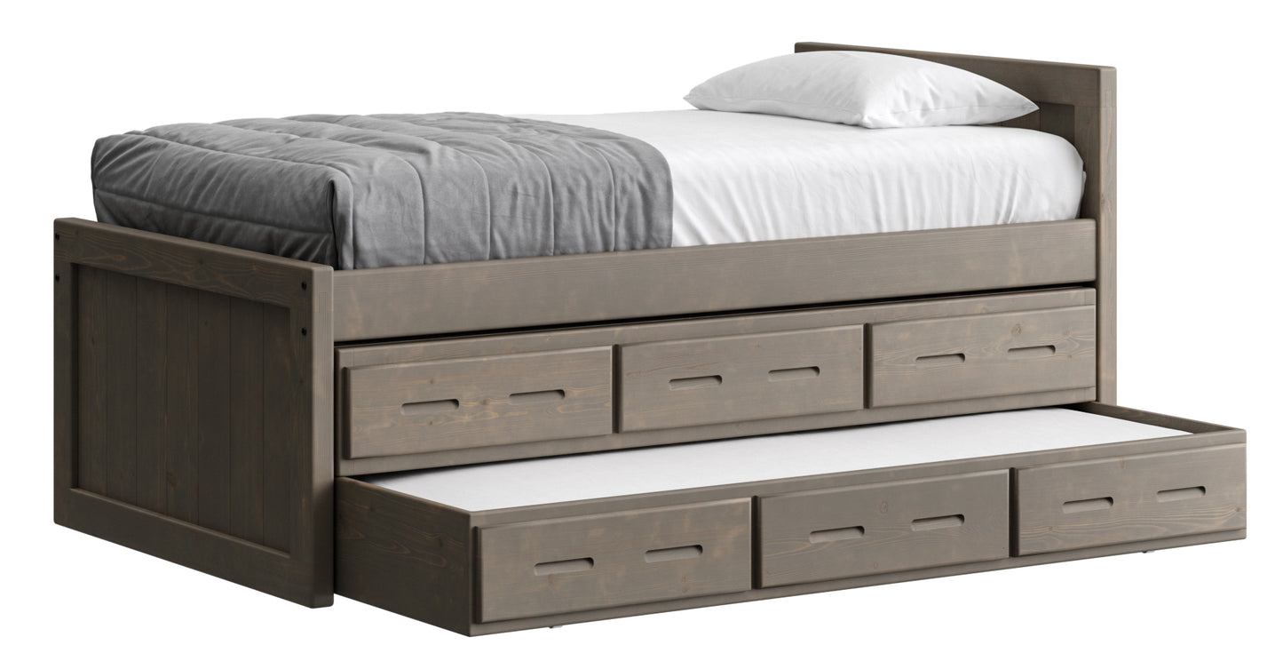 Captain’s Bed 39"HB & 26"FB With Double Trundle/ Drawer