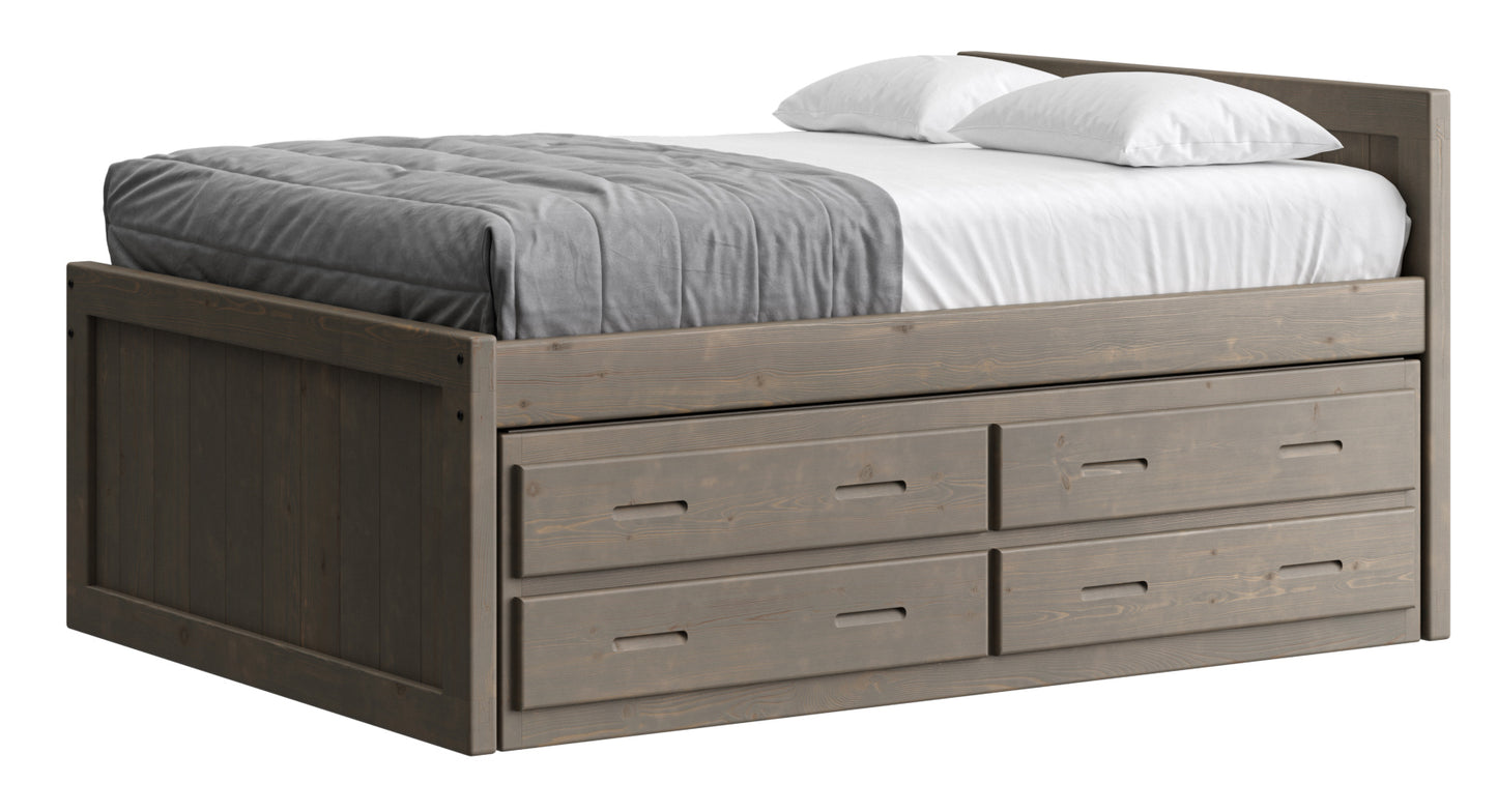 Captain’s Bed 39"HB & 26"FB With Double Trundle/ Drawer