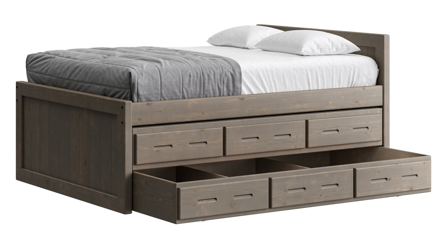 Captain’s Bed 39"HB & 26"FB With Double Trundle/ Drawer