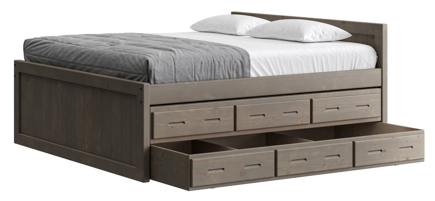 Captain’s Bed 39"HB & 26"FB With Double Trundle/ Drawer