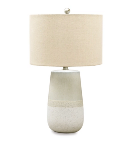 L100724 - SHAVON TABLE LAMP BEIGE/WHITE