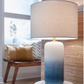 L123874 - SHAVON TABLE LAMP WHITE/TEAL
