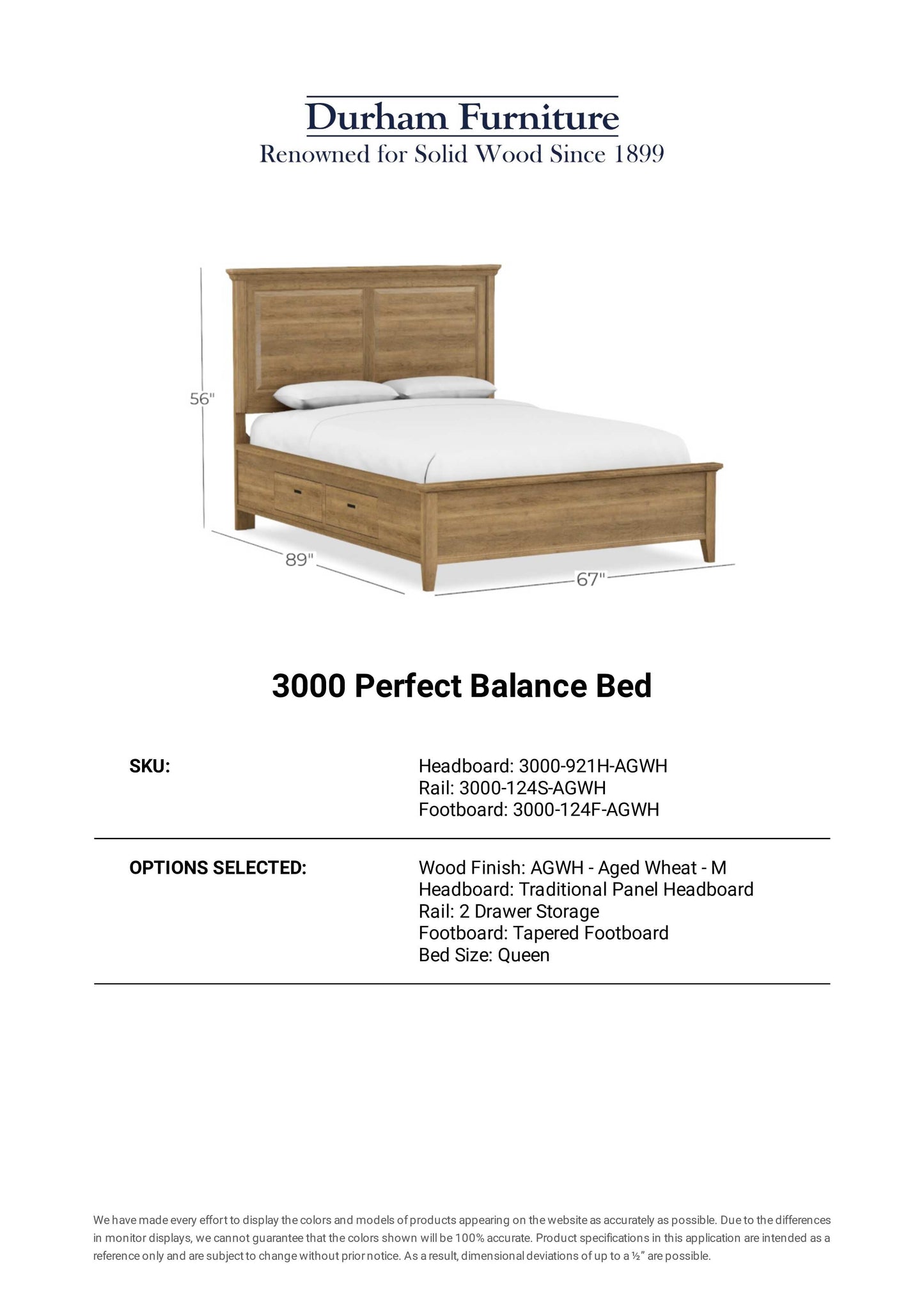 Durham Queen Storage Bed -  3000-921H,124S-124F-AGWH
