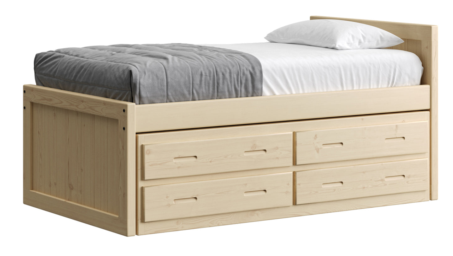 Captain’s Bed 39"HB & 26"FB With Double Trundle/ Drawer