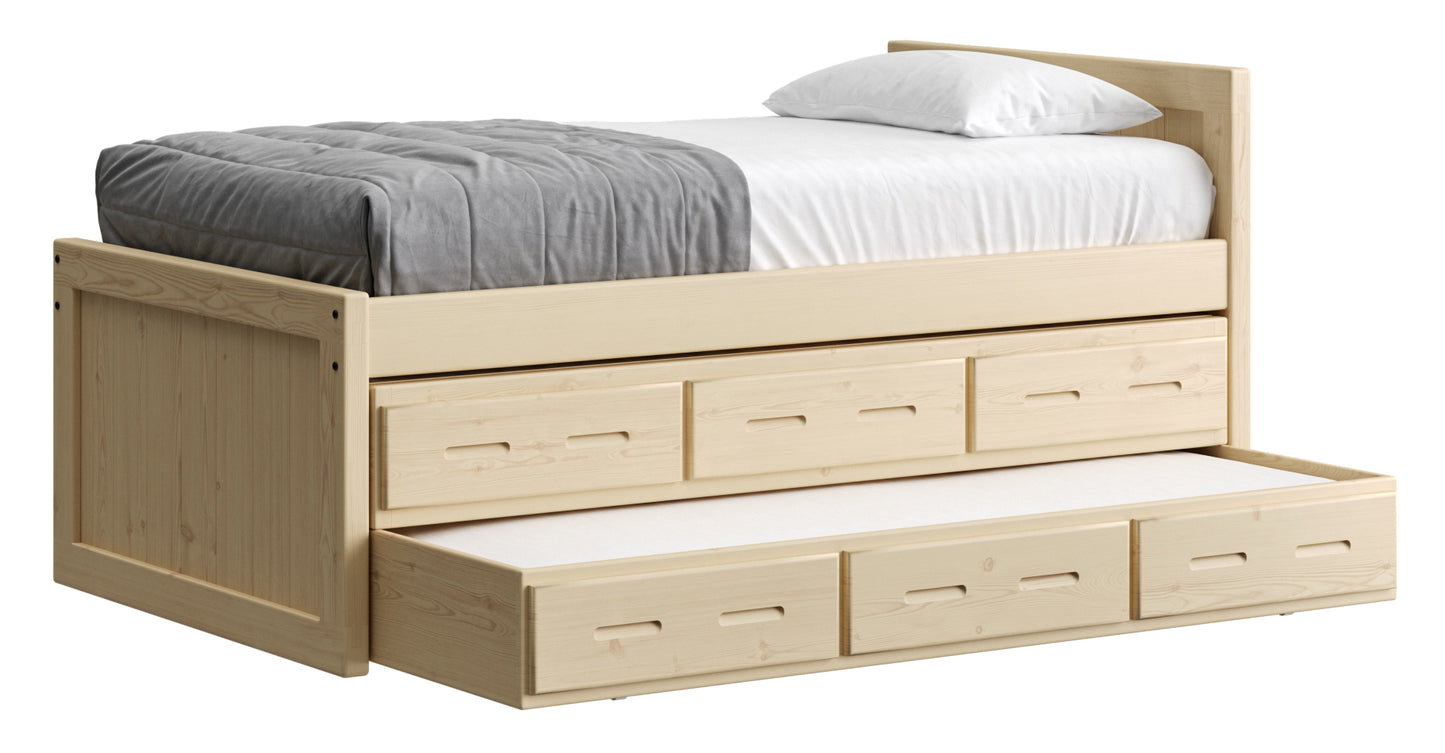 Captain’s Bed 39"HB & 26"FB With Double Trundle/ Drawer